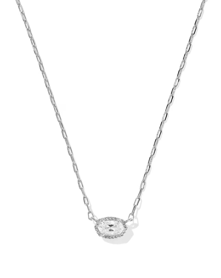 Kendra Scott Mini Elisa Luxe CZ Pendant in Silver