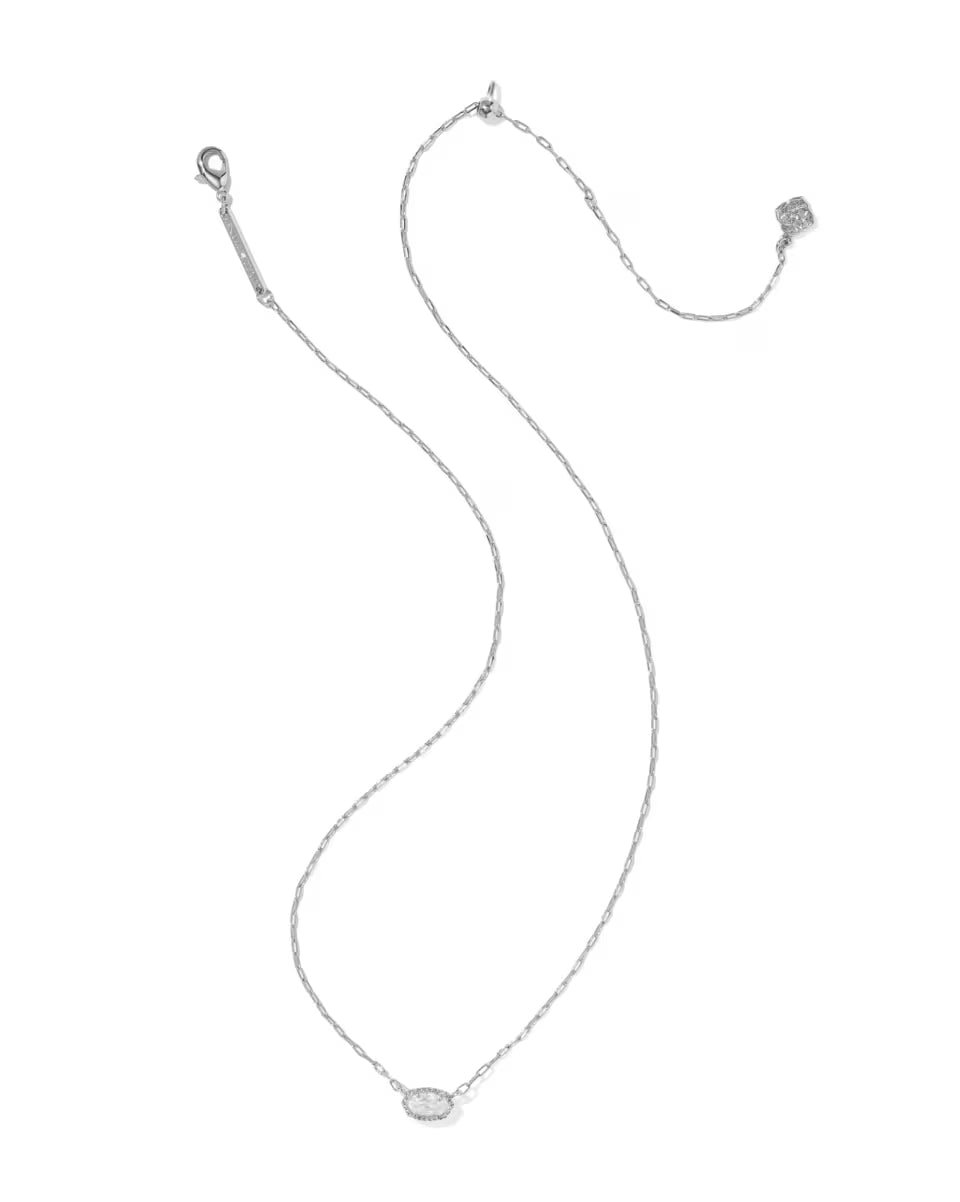 Kendra Scott Mini Elisa Luxe CZ Pendant in Silver