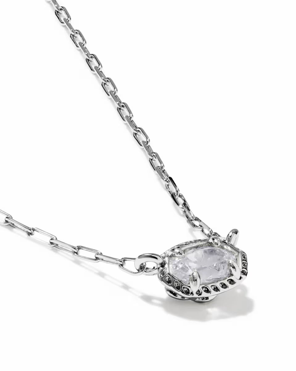 Kendra Scott Mini Elisa Luxe CZ Pendant in Silver