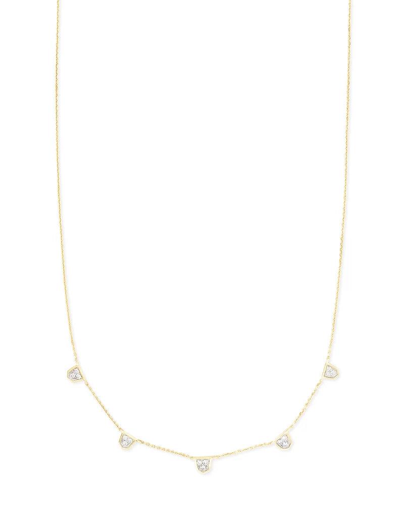 Kendra Scott Fine Jewelry-Shannon 14k Yellow Gold Collar Necklace in White Diamond