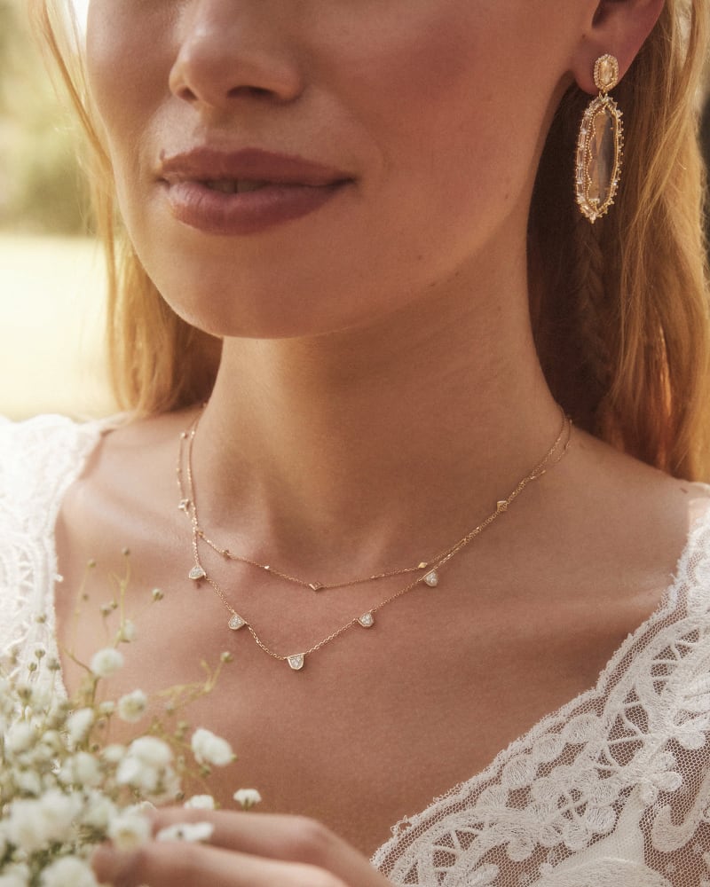Kendra Scott Fine Jewelry-Shannon 14k Yellow Gold Collar Necklace in White Diamond