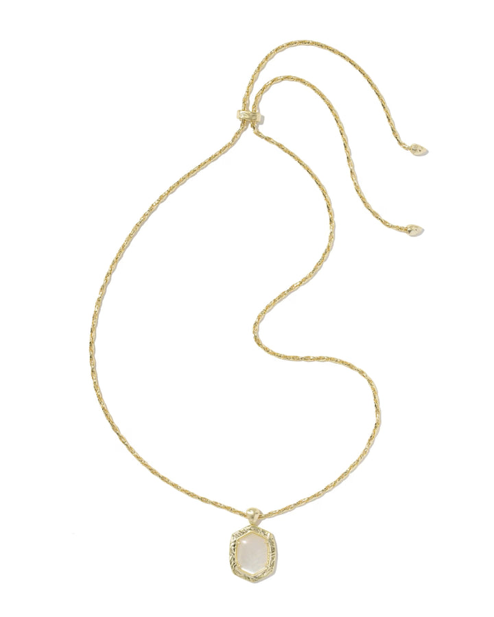 Kendra Scott Tiger Striped Daphne Pendant Necklace Gold Natural MOP