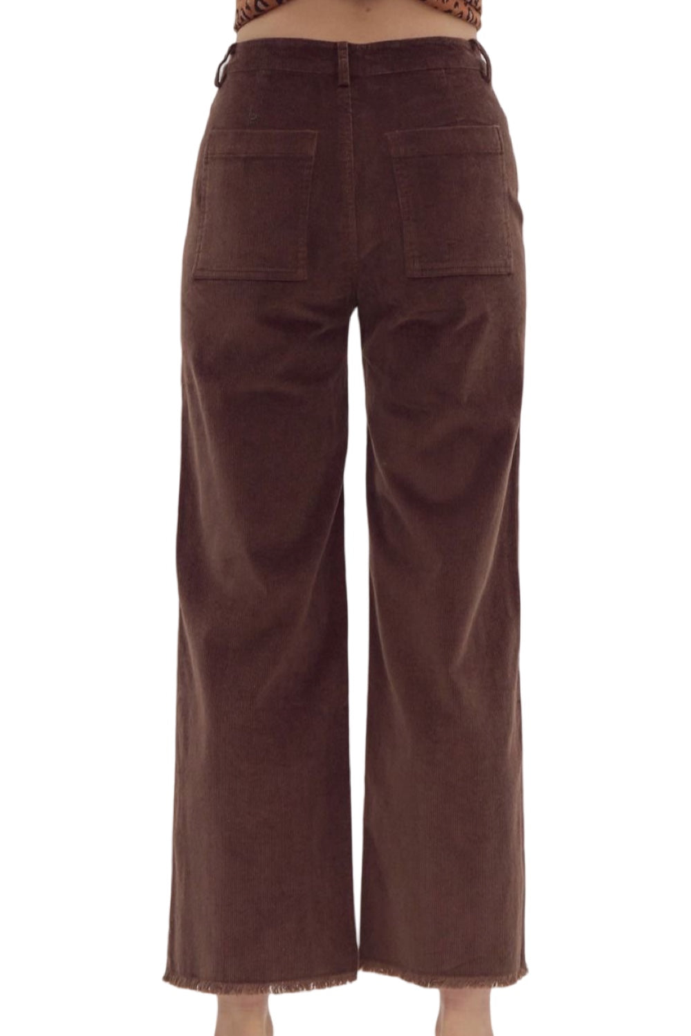 Fall Wishes Corduroy High Waist Wide Leg Pant in Coffee