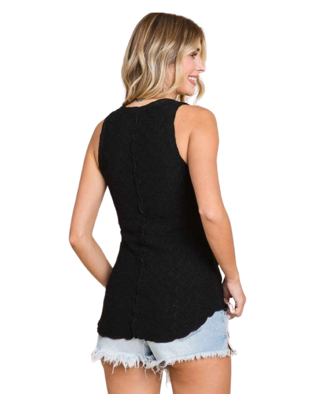 Simply Perfect Notch Front Tank in Black