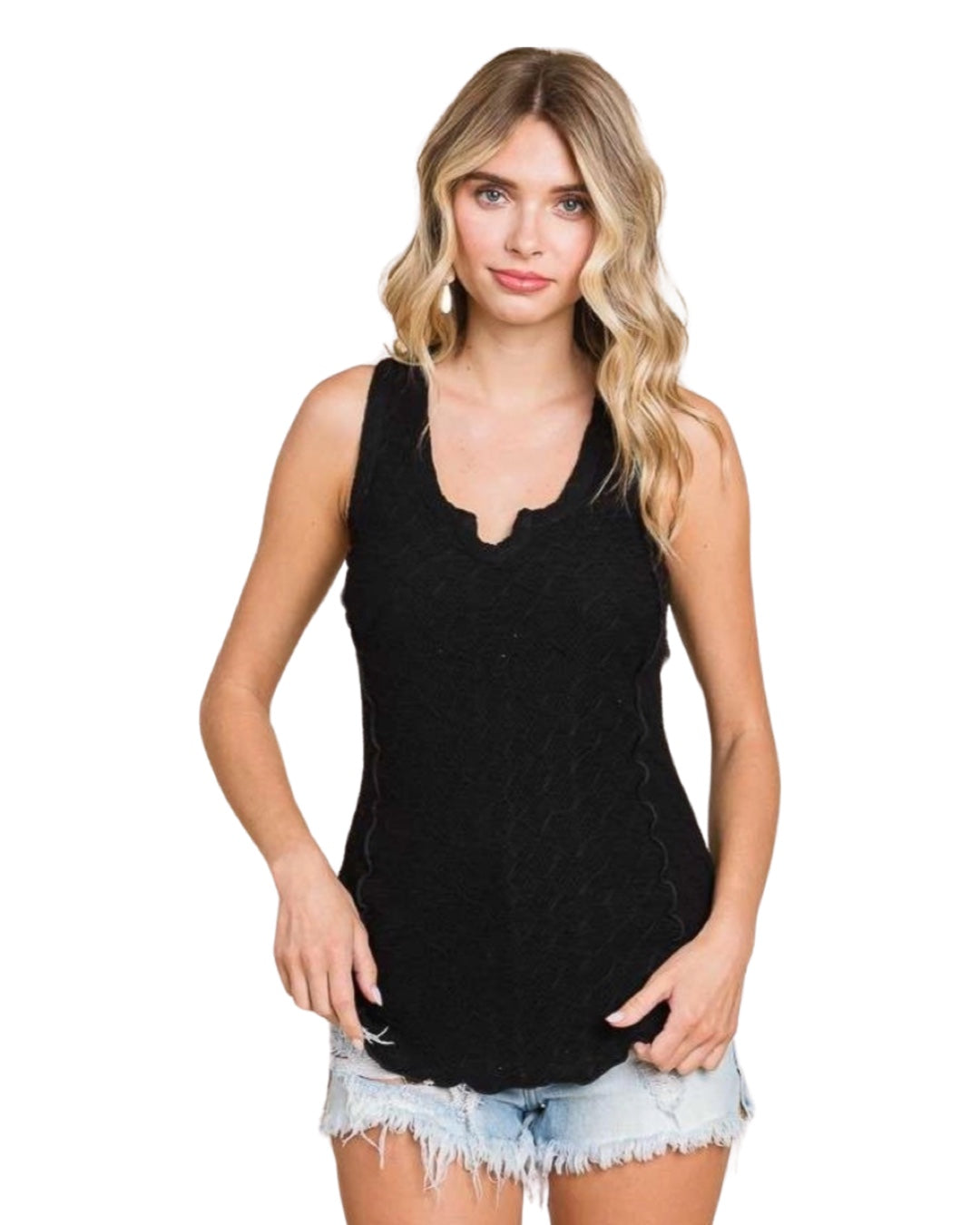 Simply Perfect Notch Front Tank in Black