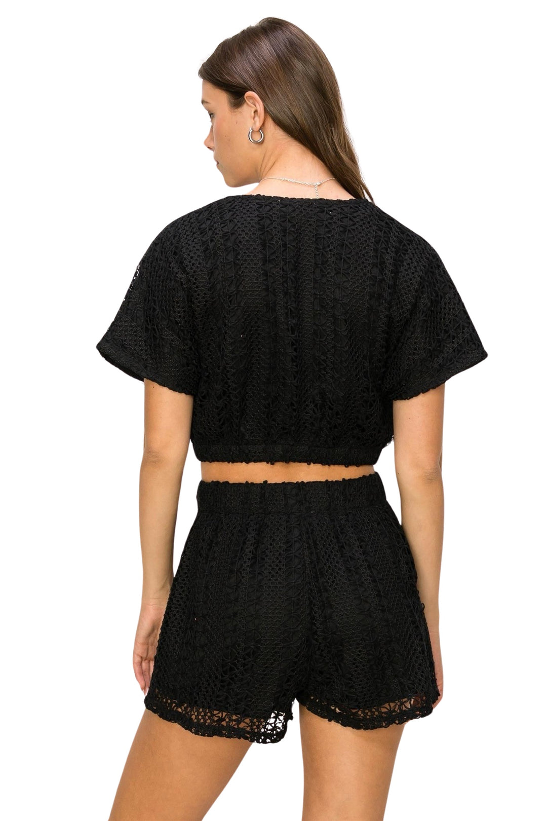 Bohemian Love Crochet Black Shorts