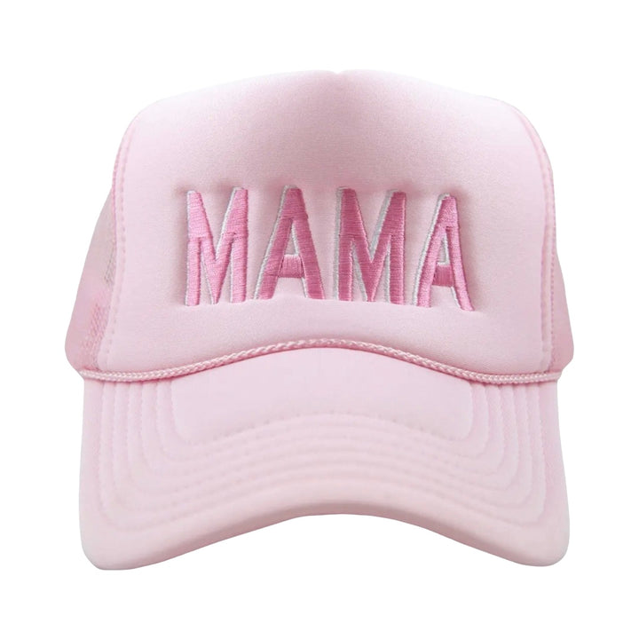 Mama Embroidered Trucker Hat-Pink