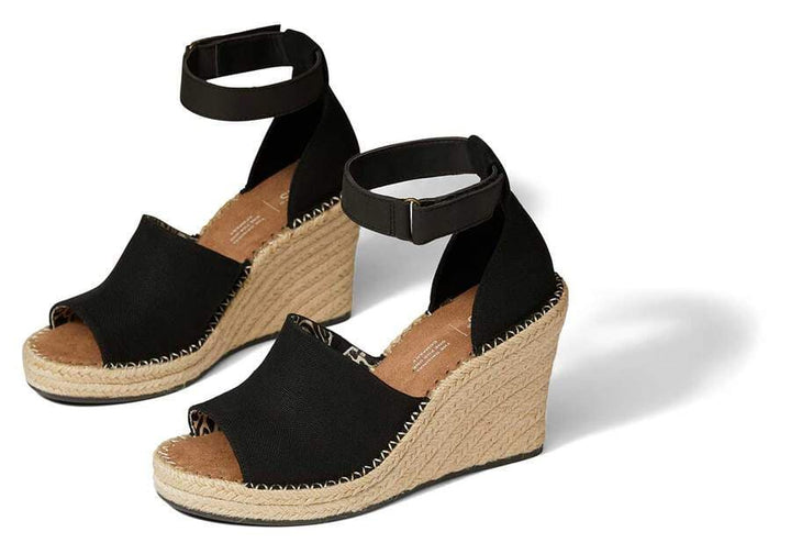 TOMS MARISOL WEDGE-BLACK OXFORD LEATHER