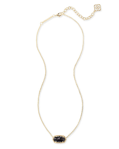 Elisa Gold Pendant Necklace in Black - Bliss Boutique 
