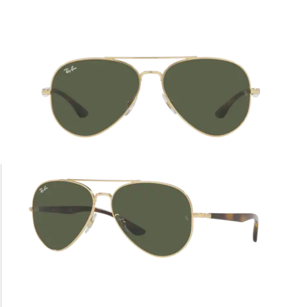 Ray-Ban Aviator Tortoise Gold/Green 58 Polarized