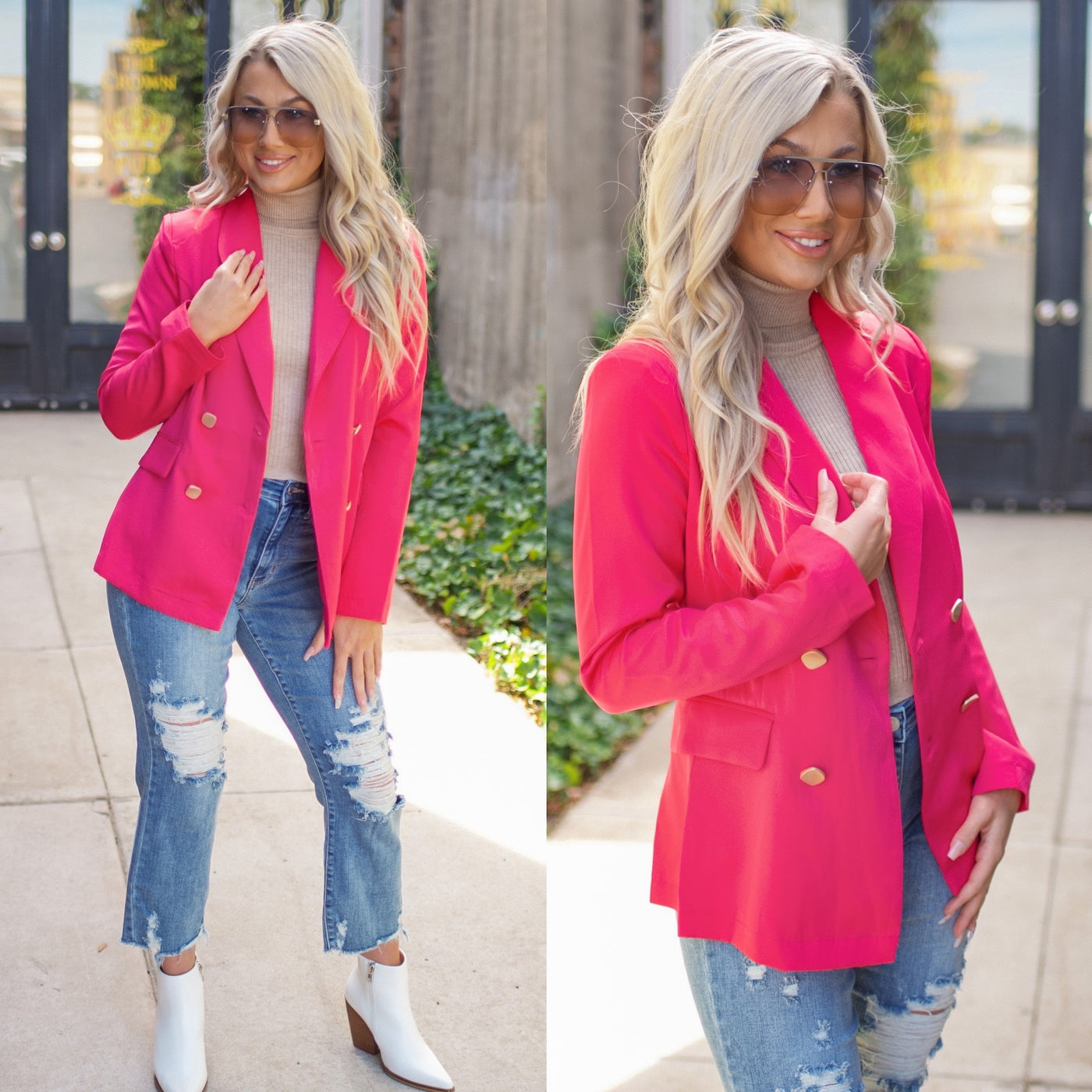 Stand Out Blazer-Pink