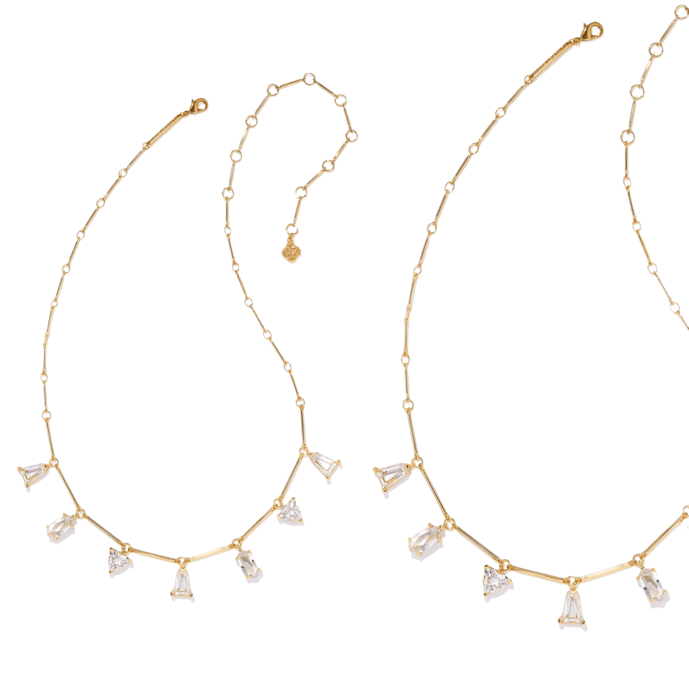 Kendra Scott Blair Gold Jewel Strand Necklace in White Crystal