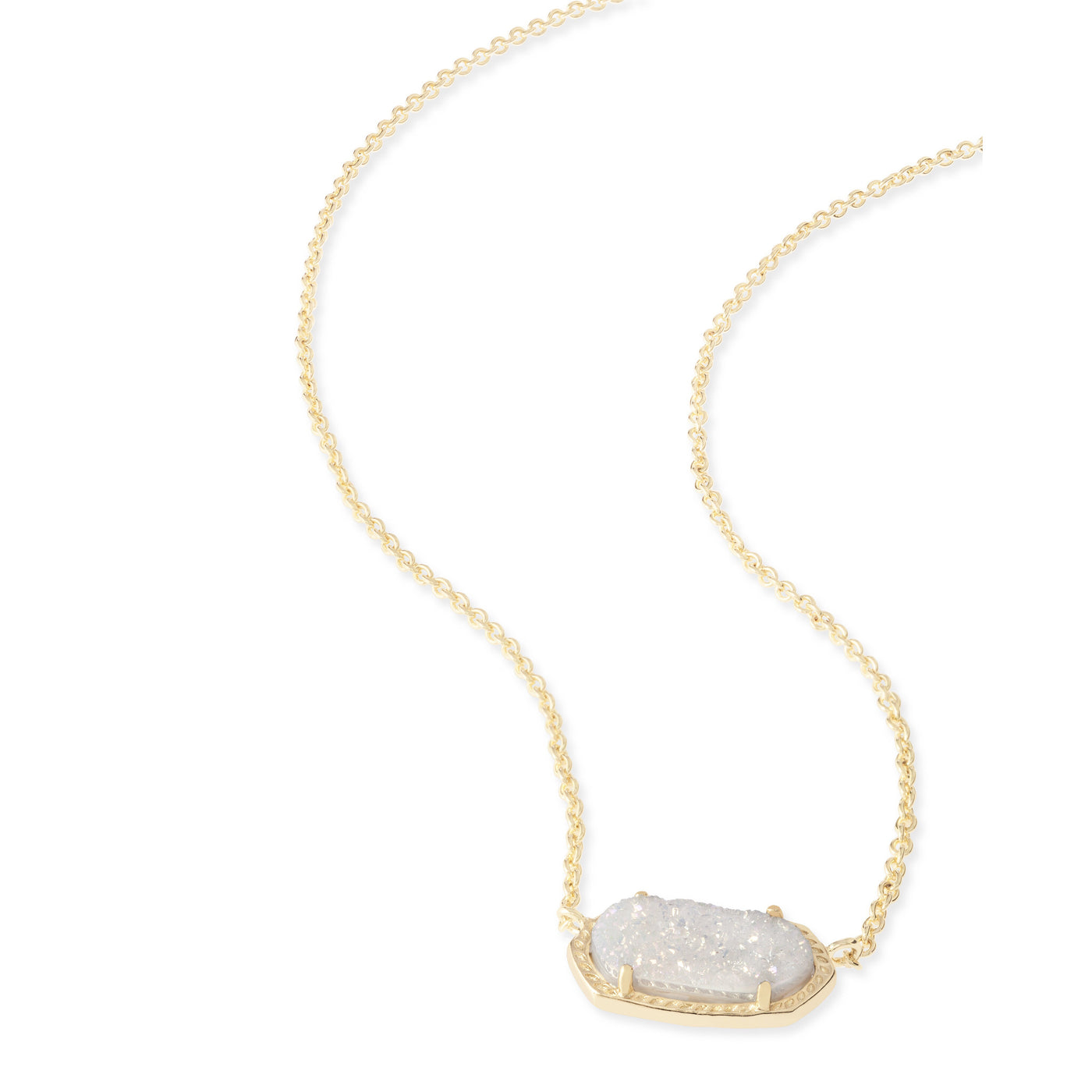 Elisa Gold Pendant Necklace in Iridescent Drusy - Bliss Boutique 