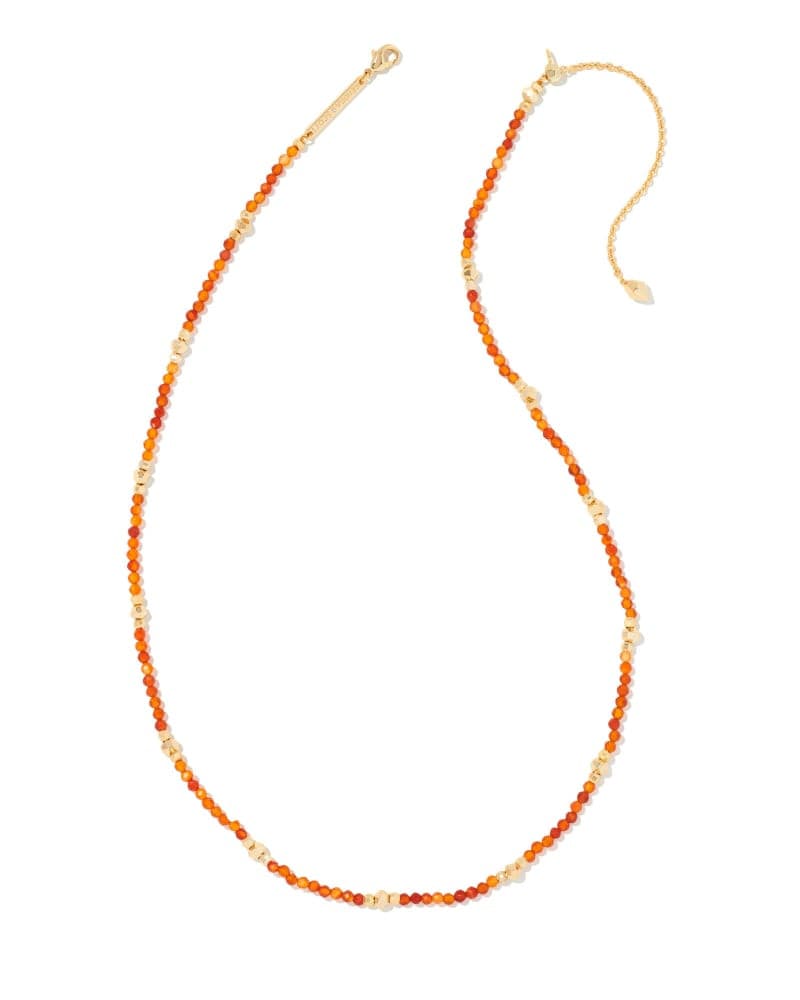 Kendra Scott Britt Gold Choker Necklace in Orange Agate