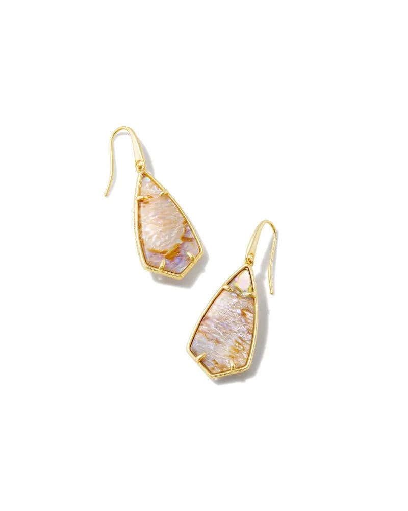 Kendra Scott-Camry Gold Drop Earrings in Iridescent Abalone