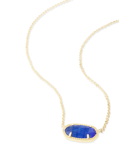 Elisa Pendant Necklace in Cobalt Cat's Eye - Bliss Boutique 