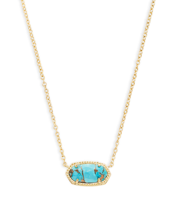 Elisa Pendant Necklace in Bronze Veined Turquoise - Bliss Boutique 