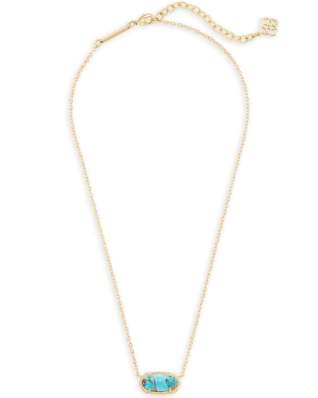 Elisa Pendant Necklace in Bronze Veined Turquoise - Bliss Boutique 