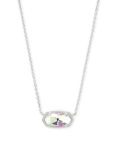Elisa Silver Pendant Necklace in Dichroic Glass - Bliss Boutique 