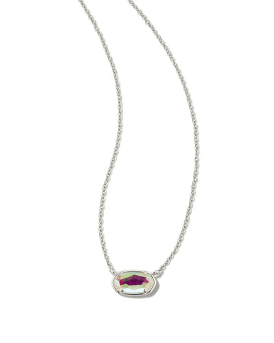 Kendra Scott-Grayson Silver Pendant Necklace in Dichroic Glass