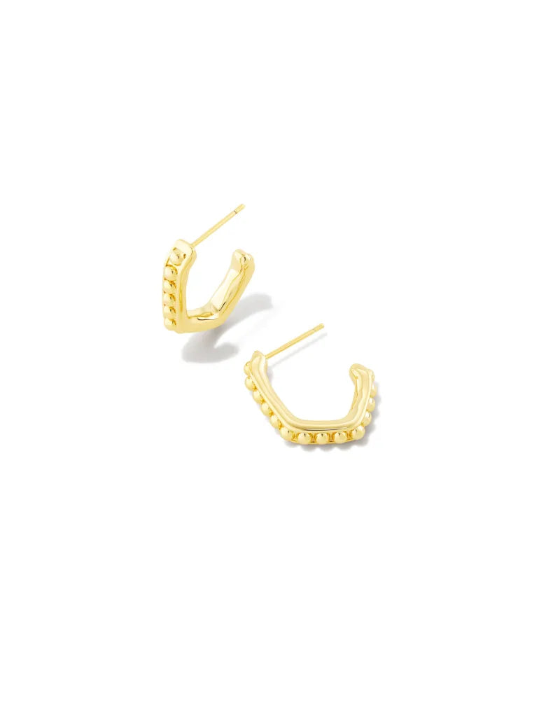 Kendra Scott-Lonnie Beaded Huggie Earrings in Gold