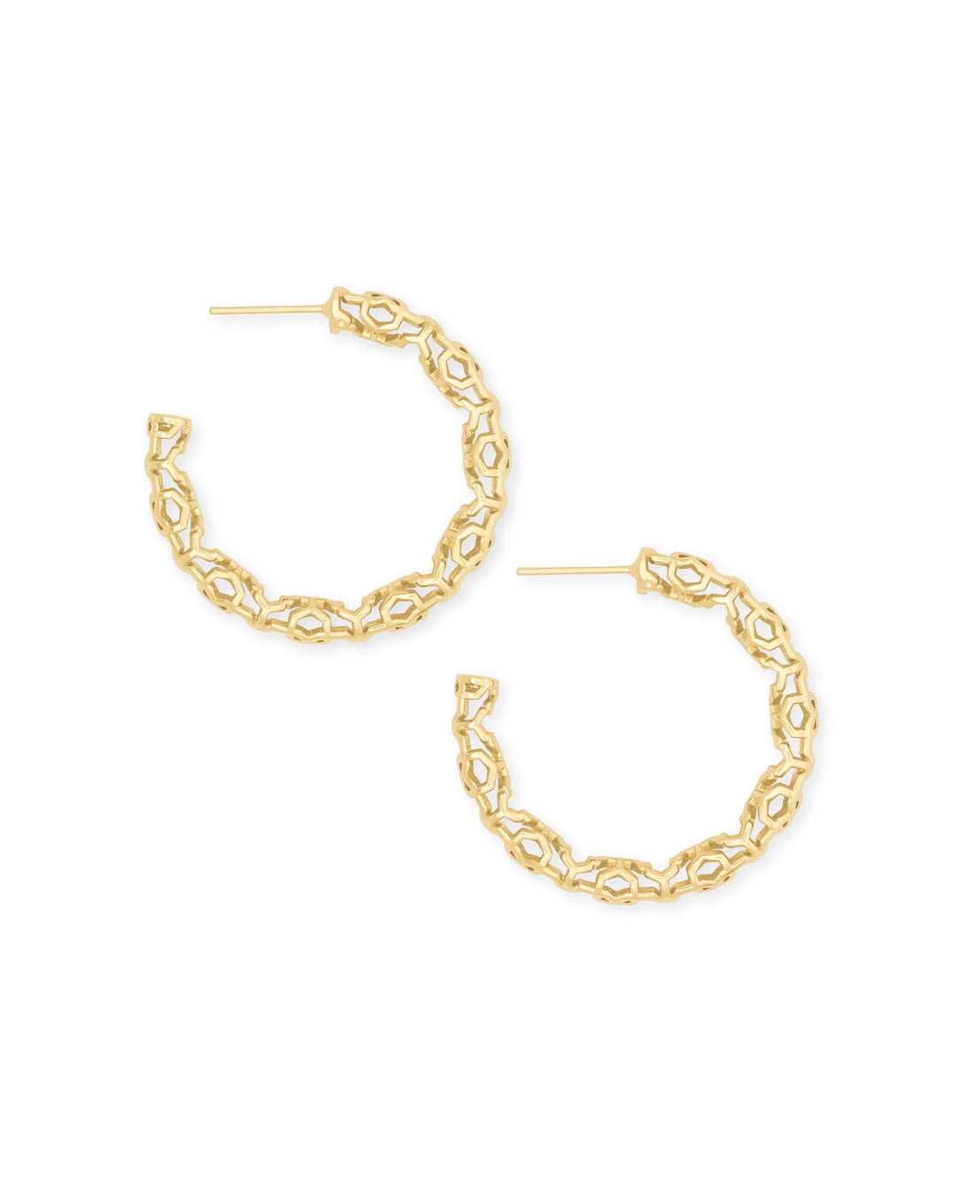 Maggie Small Hoop Earrings in Gold Filigree - Bliss Boutique 