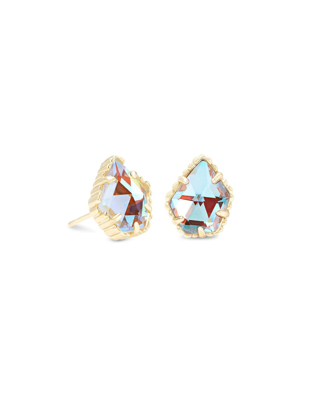 Tessa Gold Stud Earrings in Dichroic Glass - Bliss Boutique 